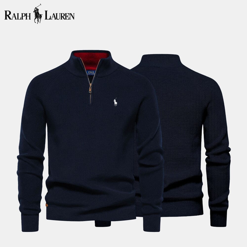 RL Zip - Maglione in lana a trecce